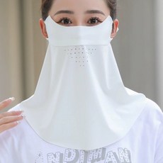 無痕防曬面罩護脖全臉一體 夏季透氣開車臉基尼護頸口罩面罩 必買推薦熱銷爆款, 白色/防曬面罩, 1個