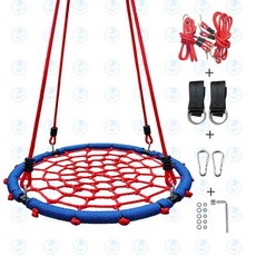 원형그네 정원 해먹 공중 그물 마당 둥지 놀이터 테라스, 60cm 블루 레드, 60cm 블루 앤 레드