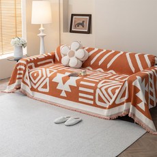 술이 달린 Boho 스타일 셔닐 실 소파 타월 양면 거실 캠핑 피크닉 대형 담요 레저 릴렉스 비치, 03 180X90cm, 01 Blue