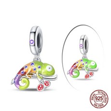 스털링 실버 카멜레온 비즈 반딧불 매력에 맞게 팔찌 쥬얼리 선물 만들기, 1개