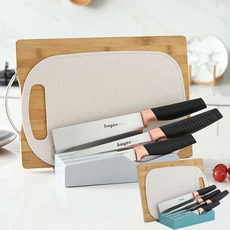 칼블럭 도마꽂이 보관함 도마 홀더 조리기구 장함 주방 정리 함 조리 도구 수납 용기 식기, 블루, 1개