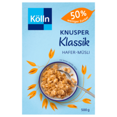 쾰른 Kolln 크런치 귀리 뮤즐리 50% 저당, 1개, 500g
