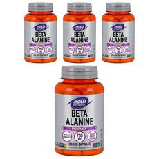 나우푸드 베타 알라닌 750mg 베지 캡슐, 120정, 4개