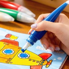 옷에뭍어도걱정없는 붓달린물감 6컬러 워터페인트 집콕미술놀이, 상품선택, 형광