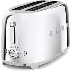 스메그 50s 레트로 스타일 에스테틱 4슬라이스 토스터, 4 Slice_Stainless Steel