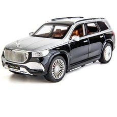 124 마이바흐 GLS 클래스 GLS600 SUV 합금 자동차 모델 다이캐스트 금속 장난감 럭셔리 컬렉션 사운드 라이트 시뮬레이션 선물, Black with silvery, 1개