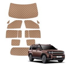 루젠 싼타페 MX5 차박커튼 캠핑 암막 햇빛가리개, 1세트, 피칸브라운