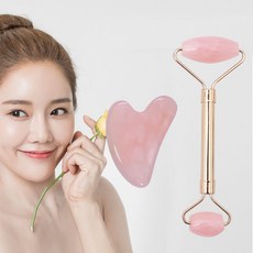 장미석 롤러 마사지기 얼굴 마사지봉 페이스 리프팅, 하트, 1개