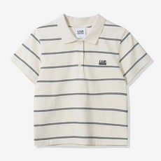 (우먼) 스트라이프 반소매 카라 티셔츠 CBFUWTS105