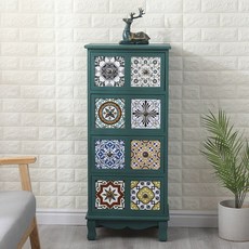 나비장 빈티지 엔틱 틈 미니수납장 콘솔 그린 자개장, 완전 조립 완료, 그린 8칸