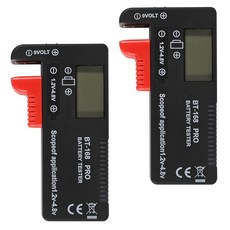 UMLIFE 2팩 배터리 테스터 AAA C D 9V 3.7V 1.5V 버튼 셀 가정용 배터리용 디지털 LCD 범용 검사기, 2