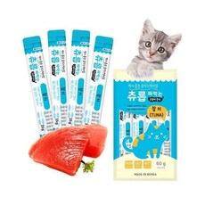 고양이간식 츄릅 참치 60g 습식간식 스틱 포켓형 묘 반려 습식 간식 츄릅 캣 짜먹는 고양이 스틱 dew+05585yw, 1개, 15g