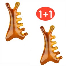 1+1 GF 돌고래 괄사 경락 빗 마사지기, 골드, 2개