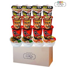[간식팩토리] 신라면4+튀김4+너구리4+육개장2+김치2 소컵 16개, 1개