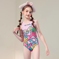 My Melody 兒童泳裝 可愛卡通連身泳衣 莓果樂園美樂蒂