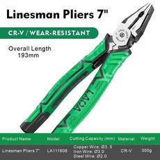 전문가용 유럽식 절단기 니들노즈 플라이어 대각선, 1개, 3. LA111608