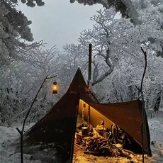 파이어쉘터 화목난로연통 티피텐트 비바돔 쉘터, R. 특허모델 .4m 중형 커피하프행잉 이너텐트