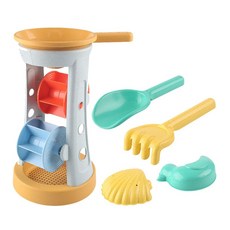 沙灘挖沙工具玩具組, 米色, 黃色, 半公斤, 1個