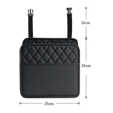 카시트 뒷좌석 수납 가방 가죽 수납 가방 쓰레기 봉투 수납 가방 대부분의 모델에 대한 쓰레기통 수납, 01 검정색