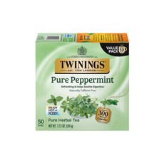 Twinings 트와이닝스 퓨어 페퍼민트 허브티 티백 50개입, 1개