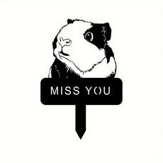 기니피그 정원 말뚝 금속 기념 마커 우아한 햄스터 및 마당 이상적인 애완 동물 장식 1 개, 01 TY4813, 1개