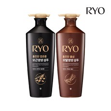 려 홍진단 검은콩 두피강화 샴푸 820ML + 려 홍진단 홍삼 모발영양 샴푸 820ML, 1세트