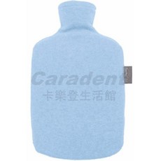 GreenLine 環保硬殼 Fashy 德國原裝熱水袋 1.6L - 卡樂登3色絨布毛套, 1個, 水藍