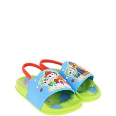 Paw Patrol 남아 및 여아용 미스매치 슬라이드 샌들 체이스 마샬 스카이 에베레스트 백스트랩 포함 사이즈 6에서 11 블루/그린 160988