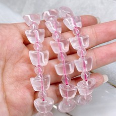果凍粉晶元寶手串 天然水晶 透料 招財手鍊 可愛兒童手飾品