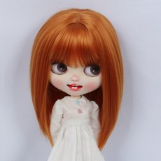 Linfairy 9-10 inch Doll 인형용 가발 어깨 머리에 (Carrot Orange)