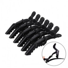 미용사 악어 머리 헤어 집게 핀 클립 6개입 DD-10555, 블랙