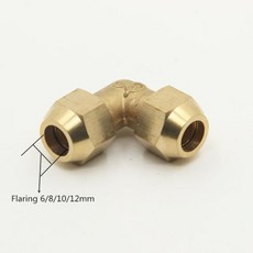 파이프 구리 피팅 6/8/10/12/14/16/19mm 커넥터 튜브 피팅 OD 플레어 황동, L, Tube OD 6mm, 1개