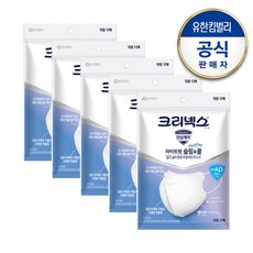 크리 KFAD 라이트핏 슬림쿨마스크 대형 10Px5개화이트, [크리넥스] KFAD 라이트핏 슬림쿨마스크 대형 10P