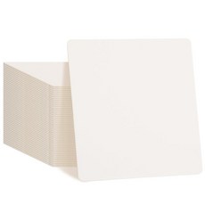 TaoBary 일회용 종이 바 컵받침 100개 벌크 10.2cm(4인치) 판지 사각 블랭크 음료 DIY 공예 결혼식용(화이트), 50, White