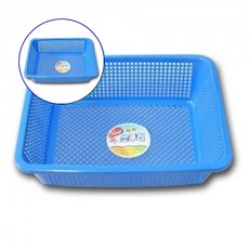 쌍문상회 지금 필요한 접시 바구니 다용도보관함 보관함 사각 사이즈 소2 대일 31872EA, 파랑