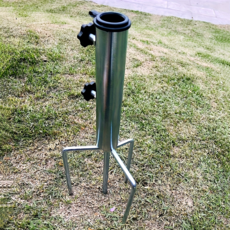 강력한 네발 파라솔 고정 홀더 말뚝 땅꽂이, 1개, 실버