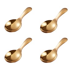 통용 미니 스쿱 스테인리스 스틸 짧은 손잡이 스푼 소금 조미료 디저트 캔디 스쿱(실버), 로즈 골드