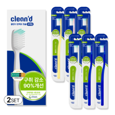 치과칫솔 클린디 백태 입냄새 치석제거 시원한 양치 병풀추출 잇몸보호 효과 탄력모 칫솔 브레스케어, 6개입, 2세트