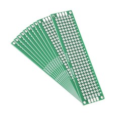 uxcell 10pcs 2x8cm 양면 PCB 보드 DIY 납땜 전자 프로젝트 실습 테스트 회로용 범용 인쇄 회로 프로토