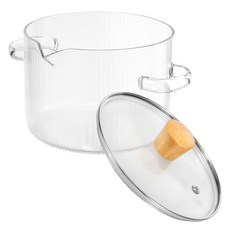 1600ML 2300ML 유리 요리 냄비 투명한 붕규산 뚜껑이 있는 다기능 스튜 요리용, Transparent M