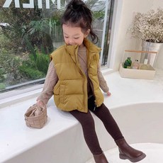 兒童羽絨馬甲 新款女童時髦保暖厚實百搭羽絨馬甲外穿女孩加厚馬甲