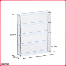 전시 진열대 아크릴케이스 전시함, 11 가벽걸이 공용 40.6x9x51cm 4단 가벽걸이, 1개