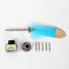 퀼 깃털 딥펜 세트 스카이 캘리그라피 깃펜 세밀한필기 만년필 고전 만연필