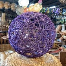 自然屋精品 麻線球吊燈 紫色 20公分, 1個