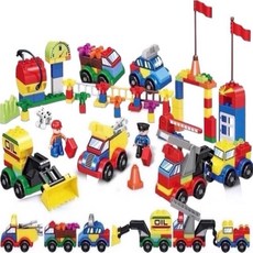 汽車積木168顆粒組裝玩具，兒童益智積木，附贈公路底板，啟發無限創意, 彩色, 1套