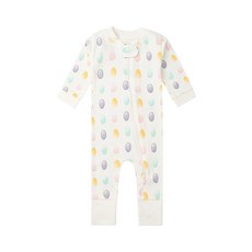 MONICA + ANDY 원피스 아기 파자마 여아 및 남아용 100% 유기농 옷 신생아 유아용 사이즈 체리 인 러브 2세 182483, 컬러 에그