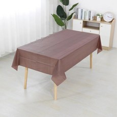 두꺼운 일회용 순수 컬러 식탁보 방수 레스토랑 연회 파티 PEVA 노워시 호텔, 137*274cm, 브라운