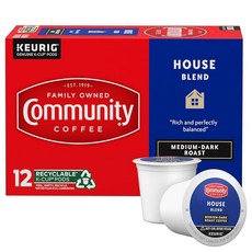 Community Coffee 뉴 올리언스 블렌드 72개 커피 포드 스페셜 다크 로스트 큐리그 2.0 K컵 브루어와 호환 12개 (6팩), 하우스 블렌드