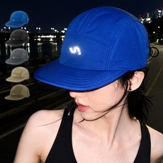 씨움 나일론 러닝 모자 마라톤 캡모자 볼캡, 1개, 블루