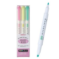 아트박스/지브라 [00032237] 마일드라이너 형광펜 3색세트 에센티소프트 MILD LINER, 본품